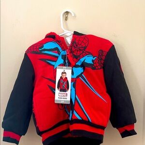 Marvel Red and Black Spider-Man Plush Hoodie /Jacket